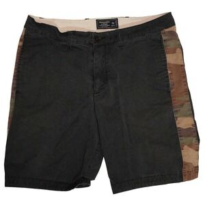 Abercrombie & Fitch Men's Camo Stripe Shorts Size 33 Stretch Chino Black